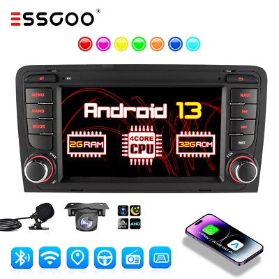 Für Audi A3 8P 2003-2013 2+32G Carplay Autoradio Android 13 GPS SAT NAV RDS WiFi - Bild 1 von 4