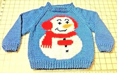 Nuevo Suéter Pullover Muñeco de Nieve Manga Raglán para Niños Tejido a Mano 2T a 5T Foto 1 de 4