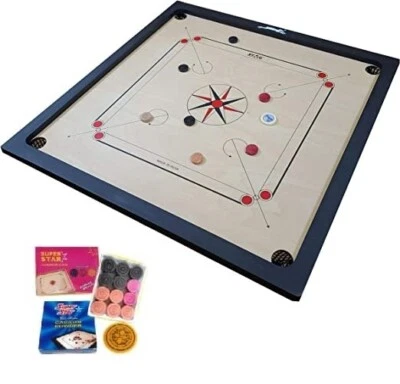 New Carrom Board Large 32 inch - Smooth High Quality Packed - 24 Coins + Powder - image 1 of 3