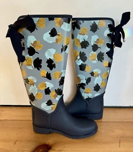 Coach NWOT Women’s Tristee Flower Print Lace Up Corset Logo Rain Boots US Size 6 - Picture 1 of 15