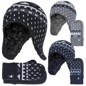 Heat Holders Boys Outdoor Winter Warm Essential Cosy Hat and Mittens - Picture 1 of 13