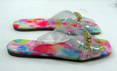 Sandalias LILIANA NUEVAS TRANSPARENTES/TIE DYE PIEDRA SIN CORDONES PUNTA ABIERTA MUJER Talla 8.5 Foto 1 de 4