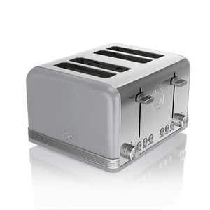 Swan 4 Slice Retro Toaster 1600W Variable Browning Stainless Steel Auto Shut-off - Picture 1 of 7
