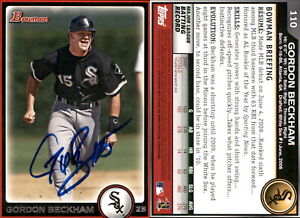 Gordon Beckham Signed 2010 Bowman #110 Card Chicago White Sox Auto AU