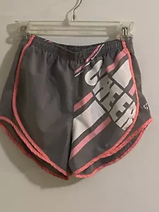 VARSITY SPIRIT CHEER SHORTS XS gray white pink Cheerleading - Picture 1 of 10