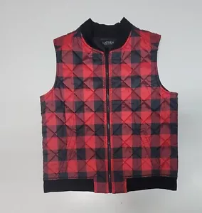 Lauren Ralph Lauren Women's Size Medium Red Buffalo Plaid Quilted Vest NWOT - Picture 1 of 5