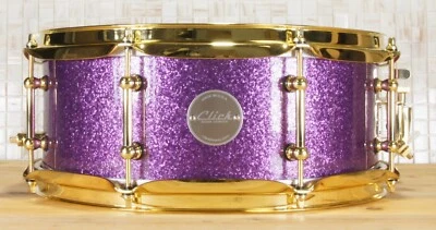 Click Icon 5.5x13 10ply Maple Snare Drum Purple Sparkle  with Dry Vent Control - Image 1 of 4