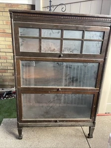 Three Section Barrister Birch Wood Bookcase by Gunn Furniture. 35X13X52 - Picture 1 of 16