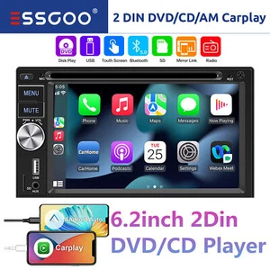 Doppel DIN Carplay Autoradio Android Auto CD/DVD Radio Bluetooth AM FM RDS AUX - Bild 1 von 15