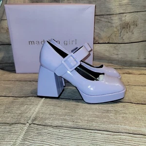 MADDEN GIRL Women's Girlie Platform Mary-Jane Block Heels Lavender 7 NEW - Picture 1 of 7
