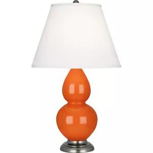 Robert Abbey Small Double Gourd Accent Lamp, Pumpkin/Silver/Pearl - 1695X - Picture 1 of 1