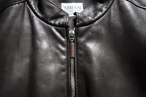 Armani Collezioni Men’s Leather Jacket, 100% Lambskin In Great Condition! - Picture 1 of 13