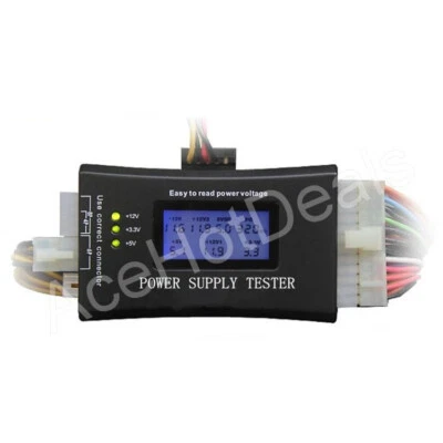 PC Computer LCD 20/24 Pin 4 PSU ATX BTX ITX SATA HD HDD Power Supply Tester - Image 1 of 3