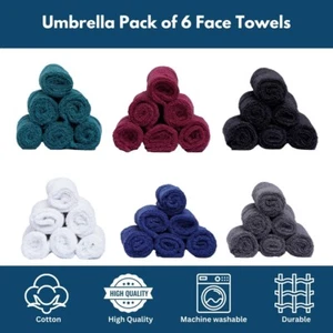 Pack of 6 Face Cloths Towels 100% Pure Egyptian Cotton Wash Cloths Towel 500GSM - Picture 1 of 55