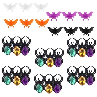  40pcs Halloween Dekorationen Simulierter Spinnenring Fledermausring Halloween - Bild 1 von 4