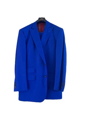 New Mens Brooks Brothers men’s custom tailored Cobalt Blue 3 piece suit 44 Long - Image 1 of 4