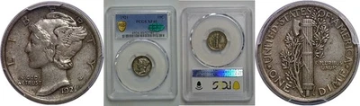 1921 Mercury Dime   PCGS XF-40  CAC - Image 1 of 3