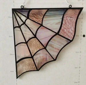 Spider Web Corner Hanging Decor Gothic Hanging Art Stained Glass Effect - Picture 1 of 4