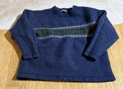 Suéter Structure Niños Azul Años 80 100% Lana de Cordero Talla XL Y2K Estampado Frontal Preppy Foto 1 de 3