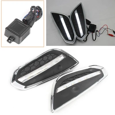 LED DRL Daytime Running Light Fog Lamp White Bright Fit Volvo S60 T5 2009-2013 - Image 1 of 4