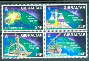 1994 Marie Curie,Galilei/telescope,Rudolf Diesel,Lord Penney,Gibraltar,M.683,MNH - Picture 1 of 1