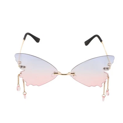 Beach Party Butterfly Sunglasses Rimless Sunglasses Butterfly Sunglasses Party - image 1 of 4