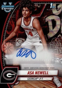 Autógrafos Bowman Chrome University Prospect 2024-25 Black Wave Asa Newell automático - Imagen 1 de 2