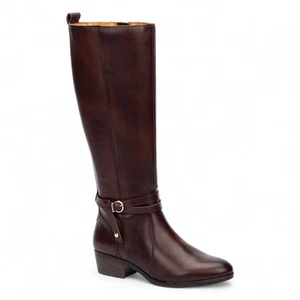 Pikolinos Women's Daroca Tall Knee-High Tall Caoba Brown Bootie Zip Heel Boots - Picture 1 of 6