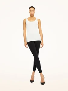 Wolford Aurora Pure Top Size L White Sleeveless Fitted Cut Edges Modal Stretch - Picture 1 of 3