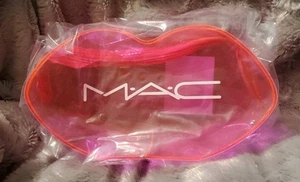 MAC Cosmetics Holographic Pink Makeup Cosmetic Toiletry Bag Pouch Lip Shaped - Picture 1 of 5