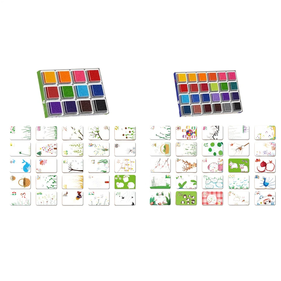 Kit de pintura de dedo esponja conjunto de pintura de dedos infantis pintura artística - Imagem 1 de 4