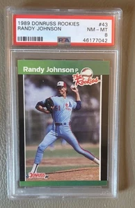 1989 Donruss Rookies #43 Randy Johnson PSA 8 - Picture 1 of 2