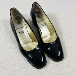Vintage Bruno Magli Womens Black Patent Leather Pumps Heels Shoes Size 6 Black - Picture 1 of 10