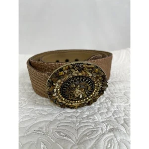 Coldwater Creek Women's 48 Inch Tan Rock Belt - Picture 1 of 8