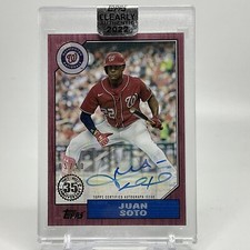 2022 Topps Clearly Authentic Juan Soto #87TBA-JS Autograph Red /50