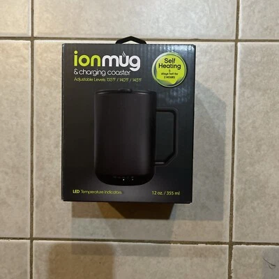 ION MUG Posavasos Autocalentamiento/Carga - Indicador de Temperatura LED NEGRO SELLADO Foto 1 de 4