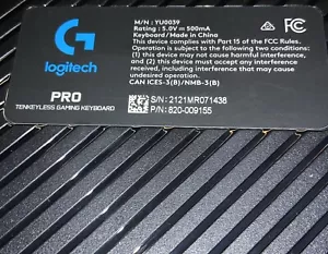 Logitech G PRO RGB TECLADO PARA JUEGOS DE REPUESTO ÚNICO TECLAS (YU0039) - Imagen 1 de 1