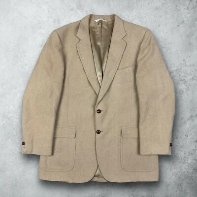 Blazer Vintage Neiman Marcus Marrón 100% Cabello Camel Chaqueta Abrigo Deportivo EE. UU. Foto 1 de 4