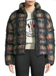 Moncler Labbe Giubotto Puffer Coat Jacket Pure Down Sz 1 S NWT $2395 RARE PLAID - Picture 1 of 22