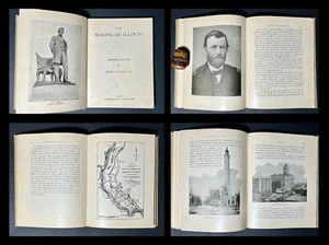 Antique History Book CIVIL WAR Illinois ABOLITIONISTS Lincoln MORMONS Tribes HC - Picture 1 of 24