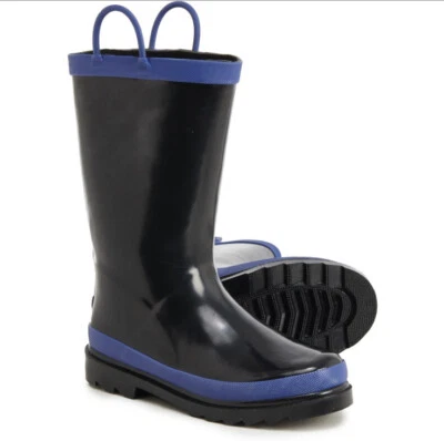 Deer Stags Cloudburst Kids Rain Boots Waterproof Little Boys Size 9 Black/ Blue - Image 1 of 4
