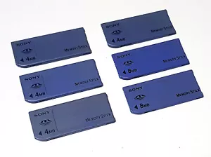 Lot of 6 Sony MemoryStick memories, 4 of 4mb and 2 of 8mb all tested - Picture 1 of 3