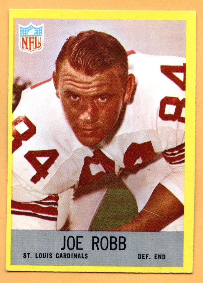 1967 Philadelpia Gum Football #162 Joe Robb (VG-EX) -- St Louis Cardinals  - Image 1 of 1