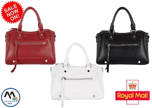 Damen-Mini-Tragetasche aus echtem Leder Umhängetasche klassischer Look modern NEU - Bild 1 von 9