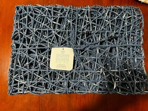 Sigrid Olsen Set of 8 Blue & Silver Sparkly Reusable Placemats NEW - Picture 1 of 3