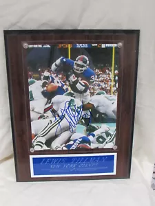 Lewis Tillman Autographed 8x10 Photo NY Giants in Wood Plaque - Picture 1 of 4