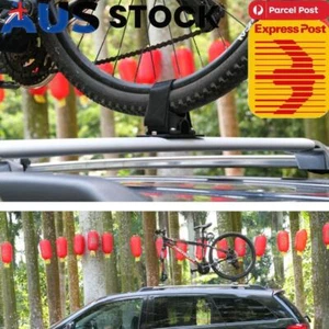 Aluminum Alloy Bike Fork Lock Mount Racks Bicycle Car Roof Rack Carrier Black - Picture 1 of 8