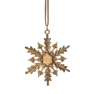 Baumschmuck Schneeflocke Weihnachtsbaumdeko 9cm gold glänzend - Bild 1 von 1