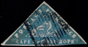 1861 Cape of Good Hope 4d Pale Grey Blue Woodblock  SG 14a FU Cat. £3,00.00 - Picture 1 of 2