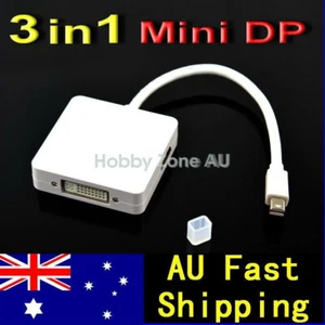 3in1 Mini Display Port to HDMI DVI DisplayPort Adapter For iMac MacBook Pro Air - Picture 1 of 6